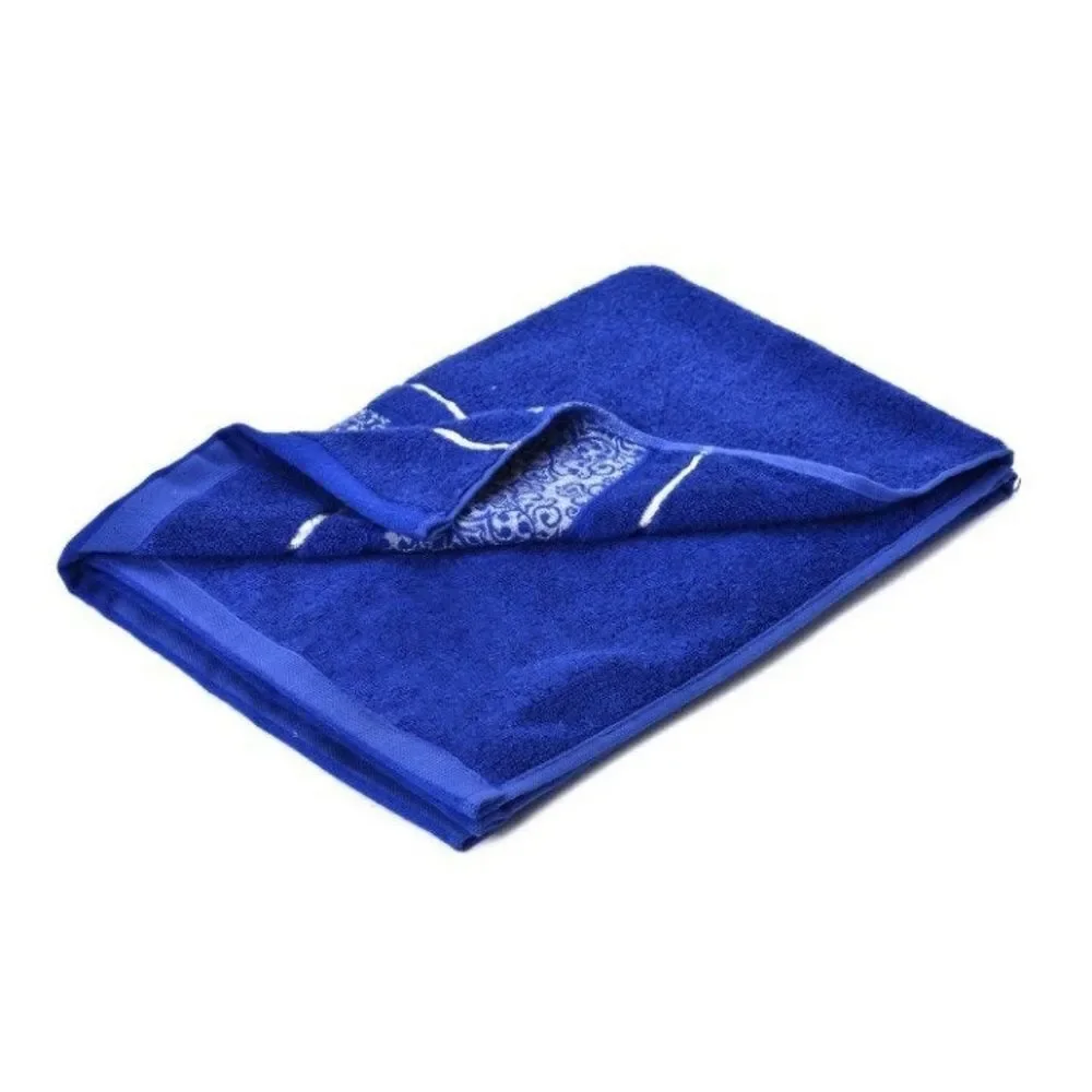 Towel Set Set of 2 Rayon and Cotton Blue